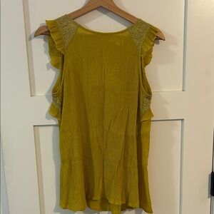 Elegant Mustard Ruffle Tank Top